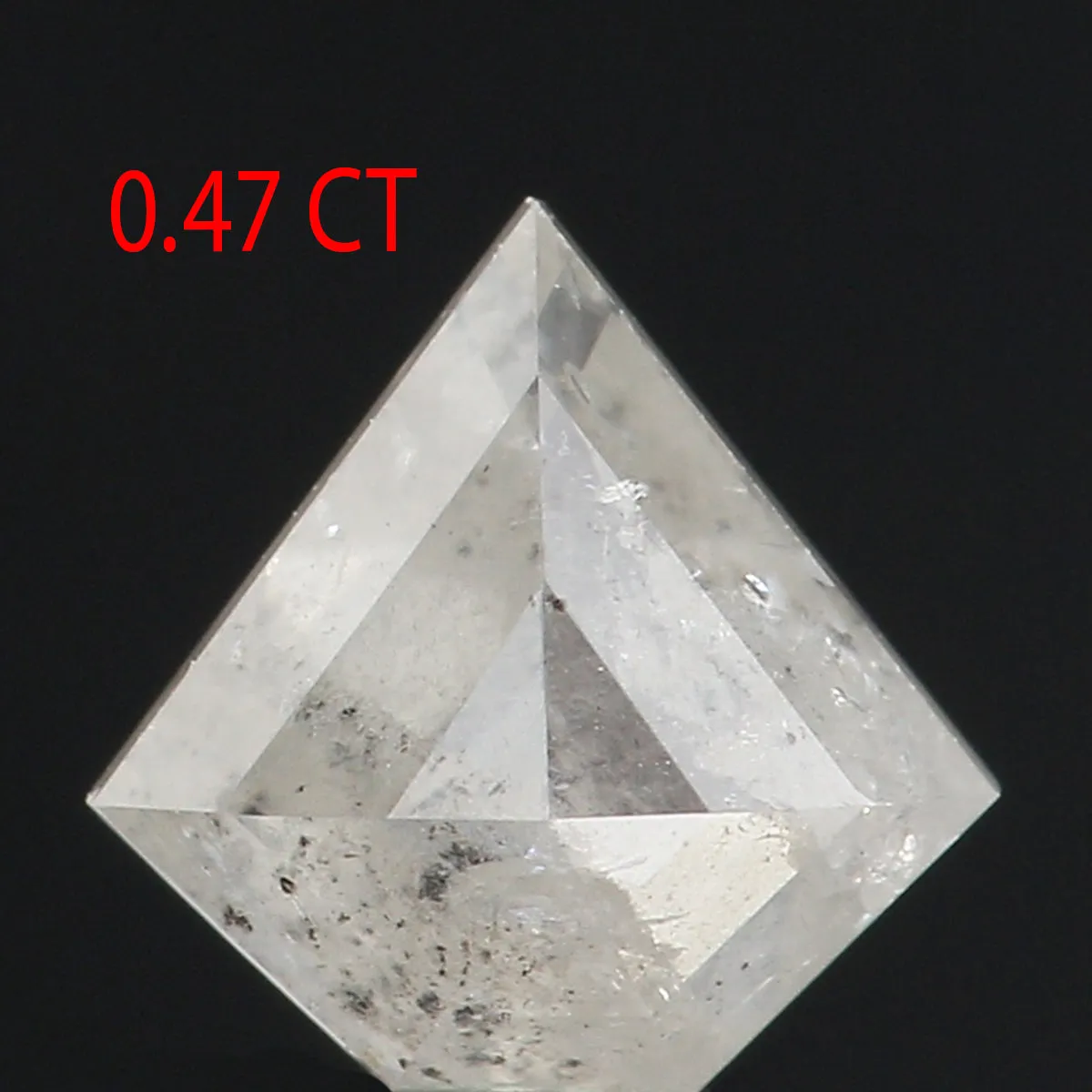 0.47 Ct Natural Loose Shield Shape Diamond Salt And Pepper Shield Shape Diamond 5.40 MM Natural Gray Color Shield Rose Cut Diamo