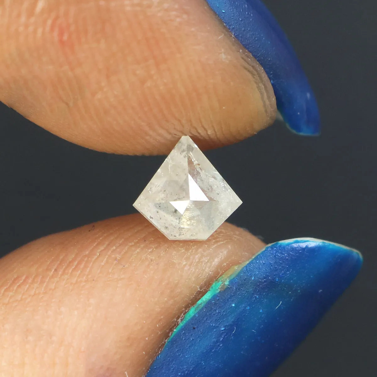 0.47 Ct Natural Loose Shield Shape Diamond Salt And Pepper Shield Shape Diamond 5.40 MM Natural Gray Color Shield Rose Cut Diamo