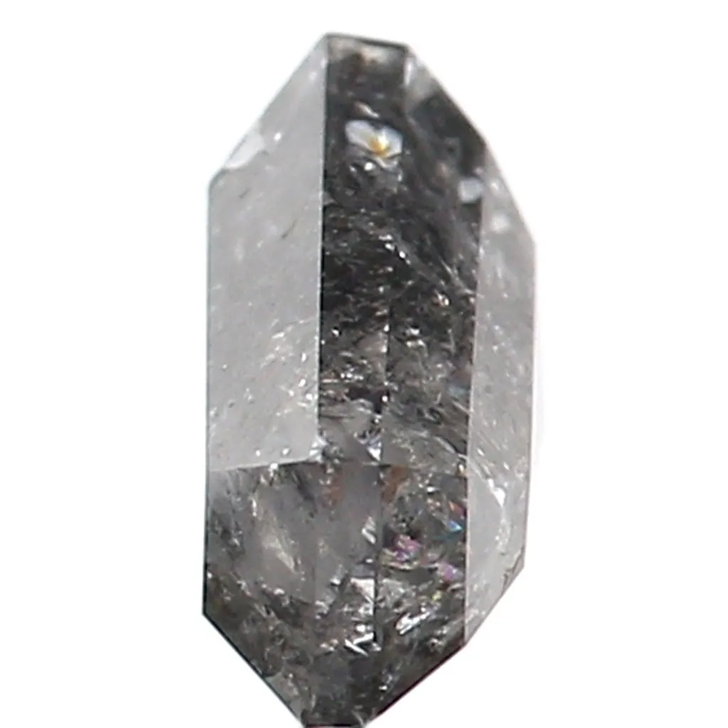 0.75 Ct Natural Loose Shield Shape Diamond Salt And Pepper Shield Cut Diamond 5.30 MM Black Gray Color Shield Shape Rose Cut Dia