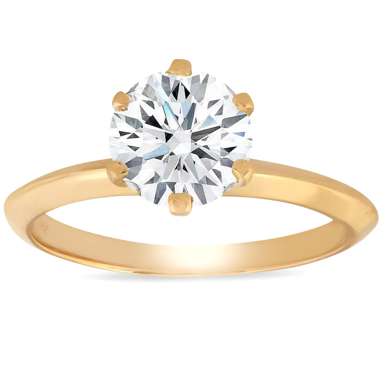 1 1/4 Ct Diamond Solitaire Engagement Ring 14k Yellow Gold