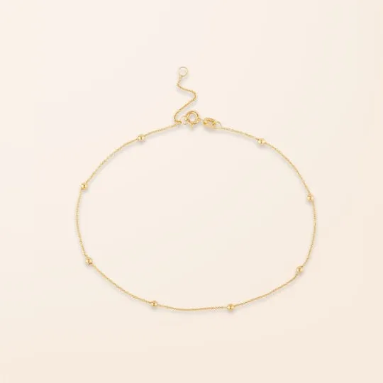 10K Gold Ball Anklet