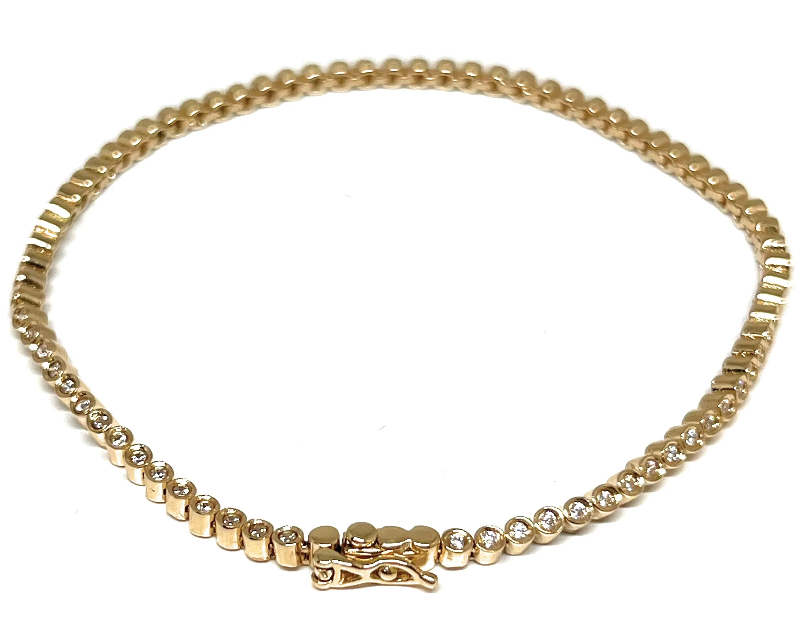 10k Solid Gold Tennis CZ Brracelet 7 INCH 2.25mm (5,2g) (FC)