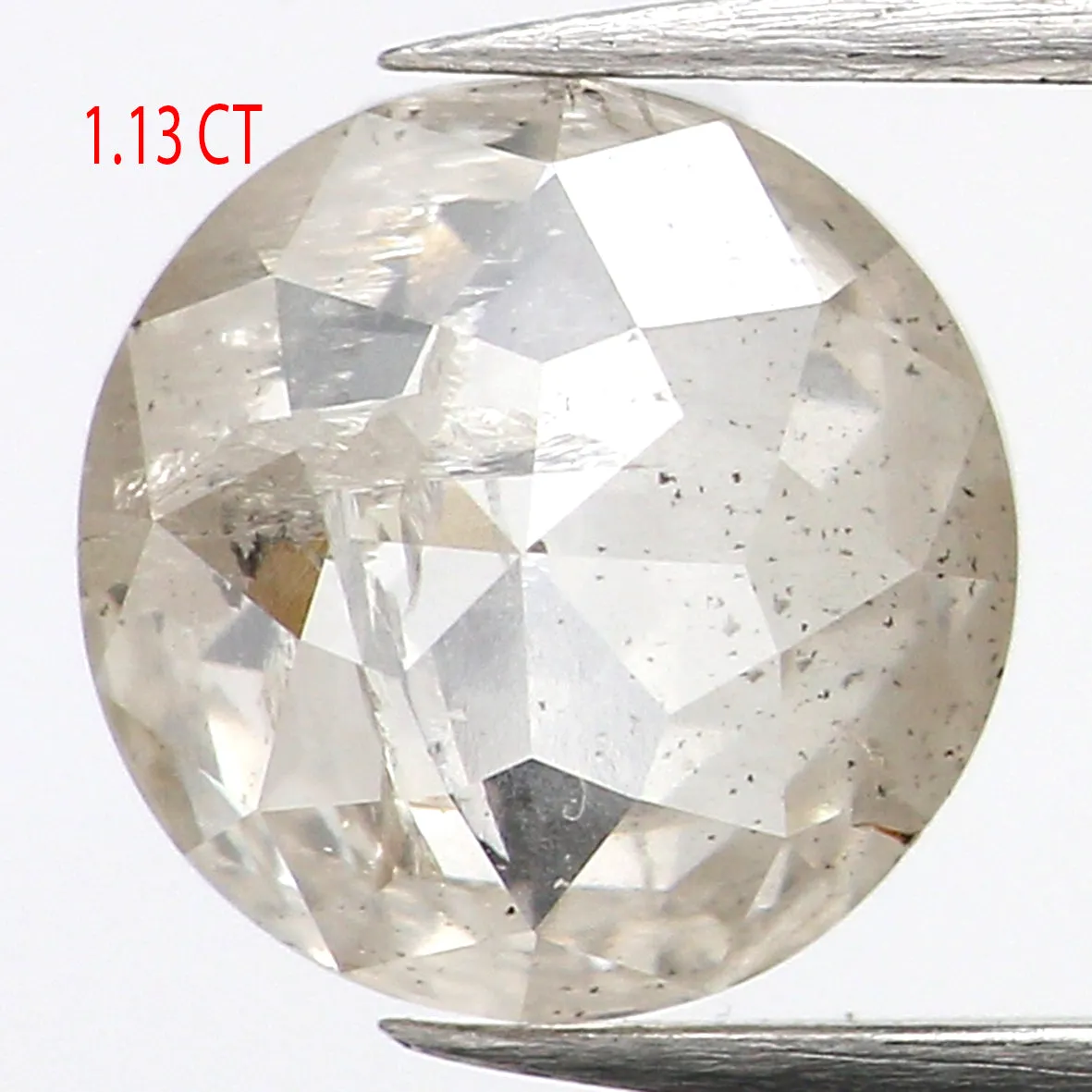 1.13 CT Natural Loose Round Rose Cut Diamond Gray Color Round Shape Diamond 6.55 MM Natural Loose Gray Diamond Round Rose Cut Di