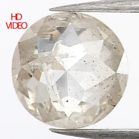 1.13 CT Natural Loose Round Rose Cut Diamond Gray Color Round Shape Diamond 6.55 MM Natural Loose Gray Diamond Round Rose Cut Di