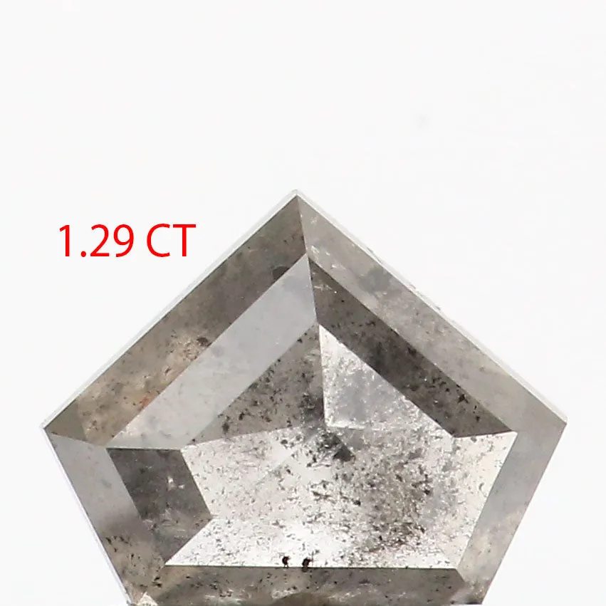 1.29 Ct Natural Loose Shield Shape Diamond Salt And Pepper Shield Shape Diamond 6.00 MM Natural Gray Color Shield Rose Cut Diamo