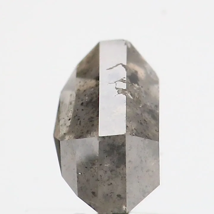 1.29 Ct Natural Loose Shield Shape Diamond Salt And Pepper Shield Shape Diamond 6.00 MM Natural Gray Color Shield Rose Cut Diamo