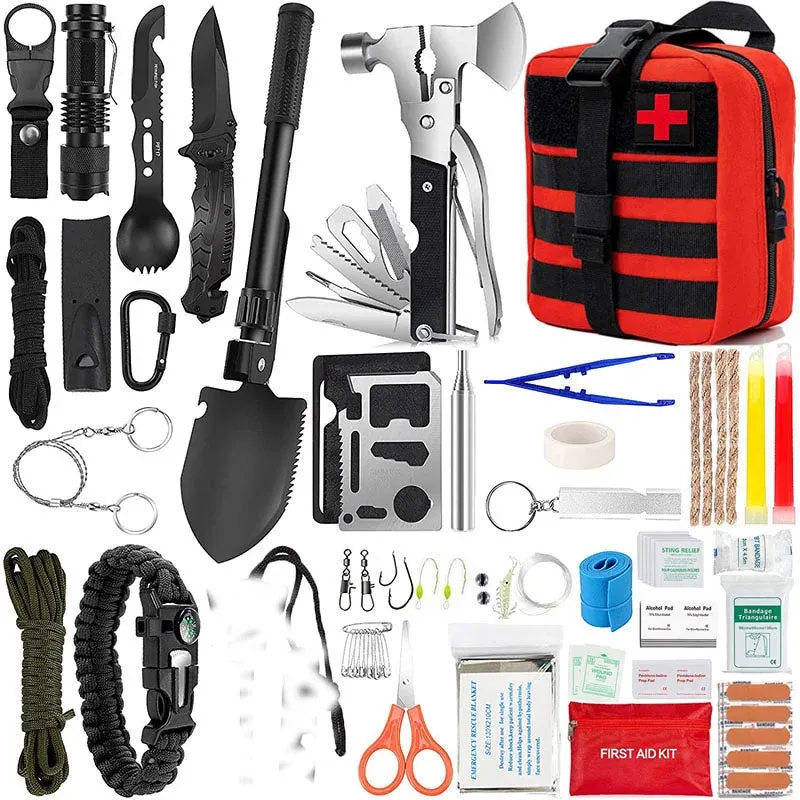 142pcs Survival First Aid Kit Outdoor Gear