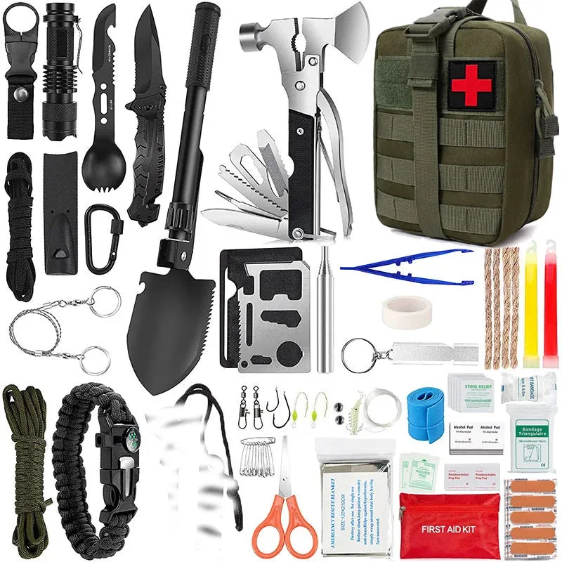 142pcs Survival First Aid Kit Outdoor Gear