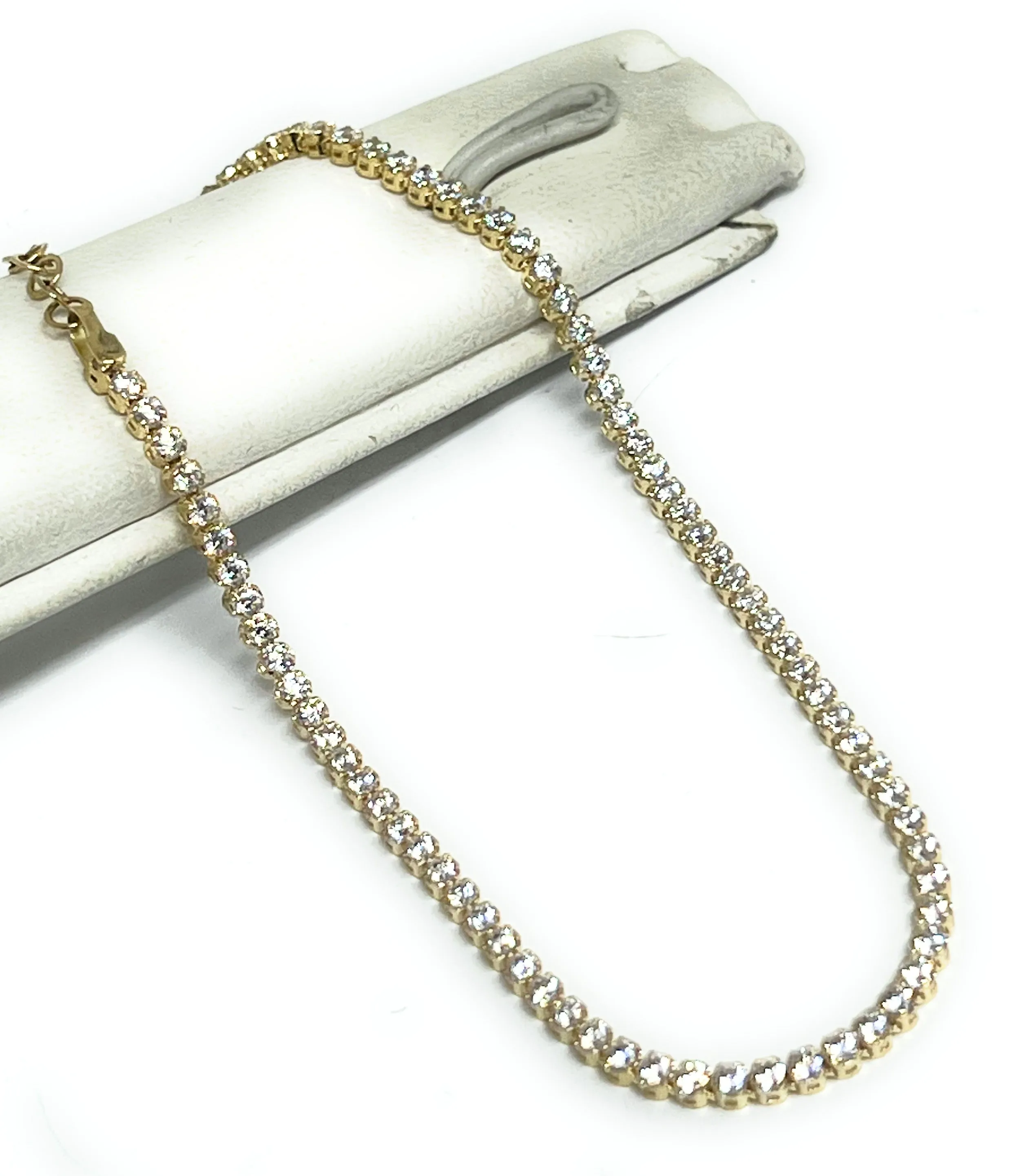 14k Solid Gold Tennis CZ Brracelet 8 INCH 2.mm (YELLOW, WHITE GOLD)