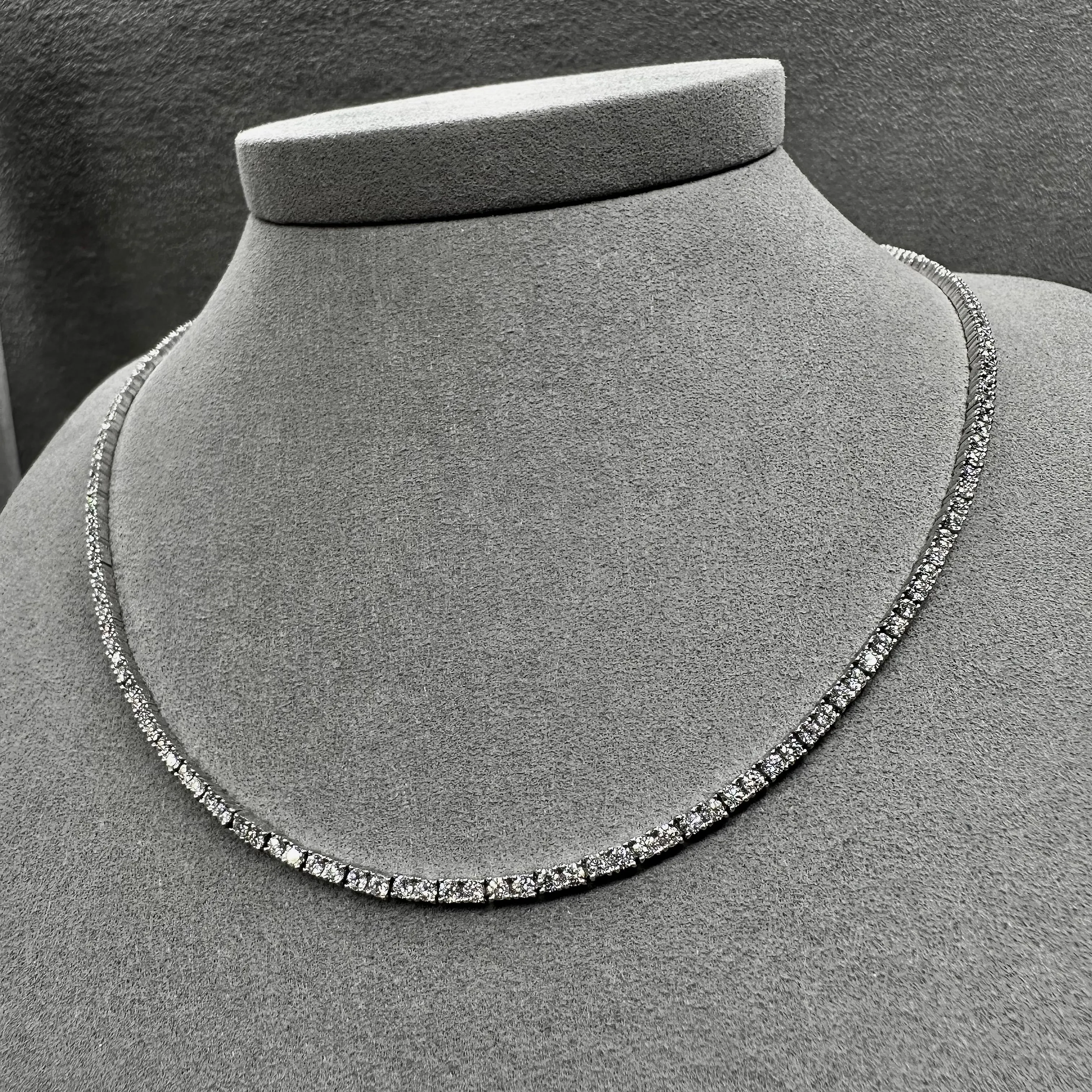 14kt White Gold 4ctw Diamond Tennis Necklace