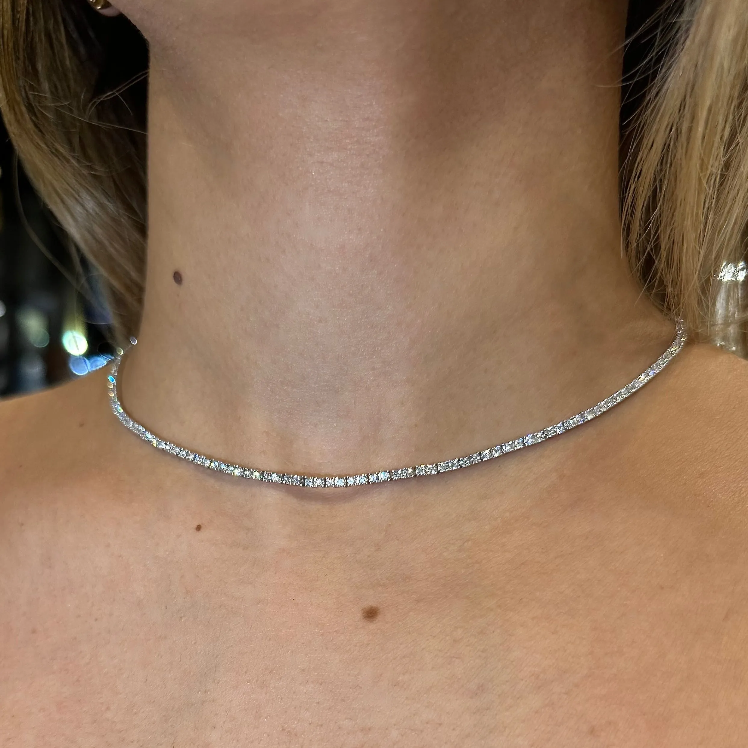 14kt White Gold 4ctw Diamond Tennis Necklace