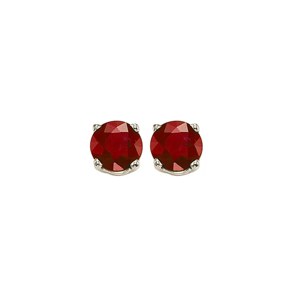 14KT WHITE GOLD RUBY (1 CTW) EARRING