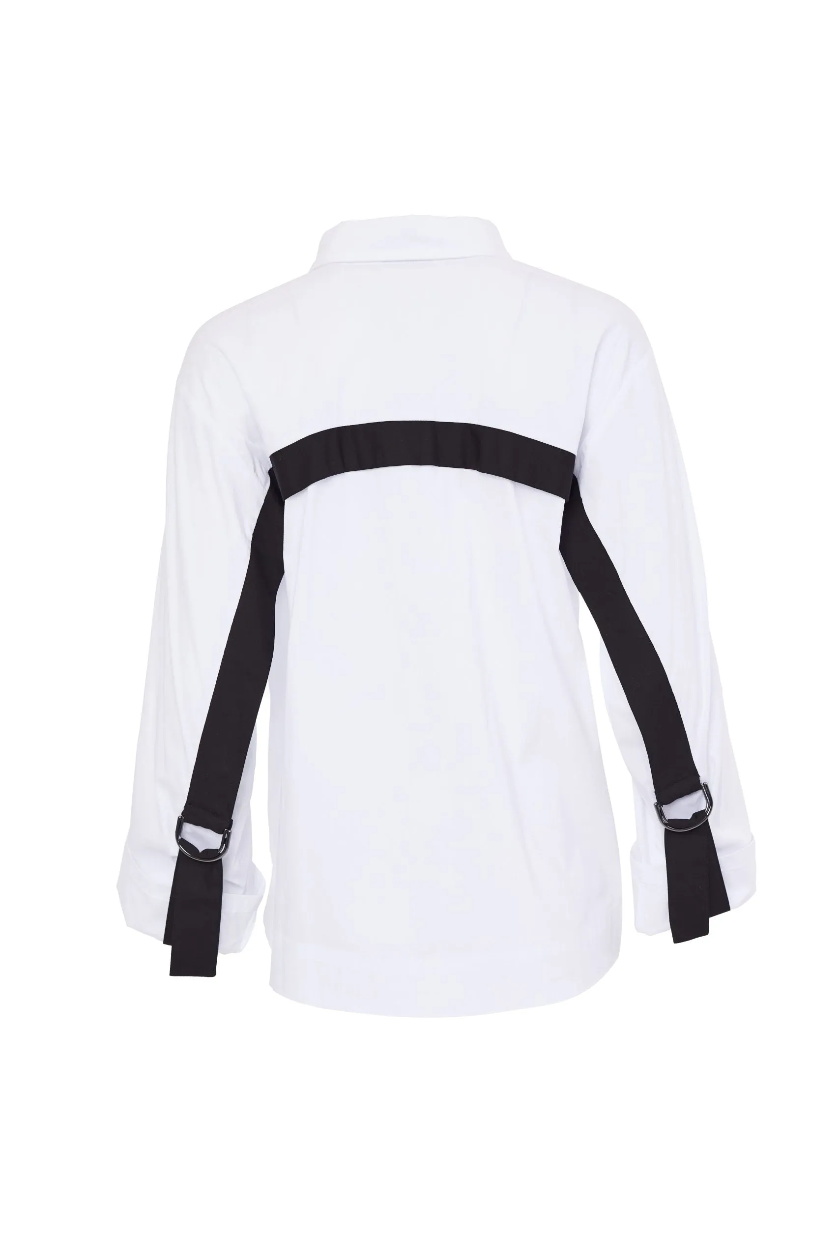 161- Naya Placement Print Shirt- White & Black