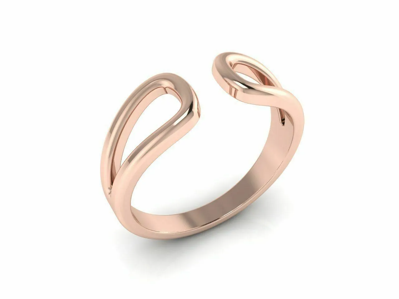 18k Ring Solid Rose Gold Ladies Jewelry Elegant Simple Band CGR71R