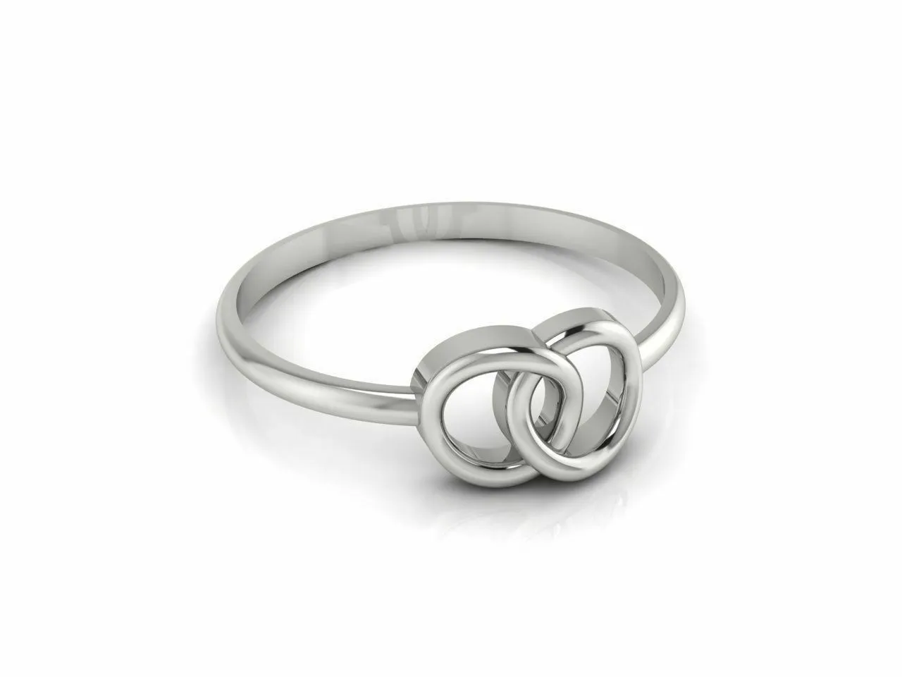 18k Solid White Gold Ladies Jewelry Modern Band with Infinity Design CGR59W