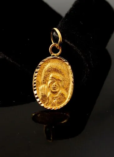 22k 22ct Solid Yellow Gold Puttaparthi Shri Sathya Sai Shirdi Baba guru P1065 ns