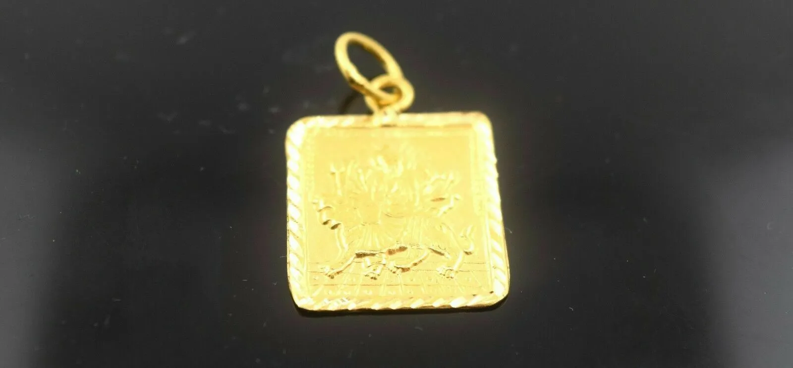 22k Jewelry Solid Gold SHRI Vaishnu DURGA MATA OM OHM AHM Pendant ns