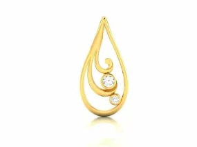 22k Pendant Solid Yellow Gold Ladies Jewelry Elegant Tear Drop Design CGP9