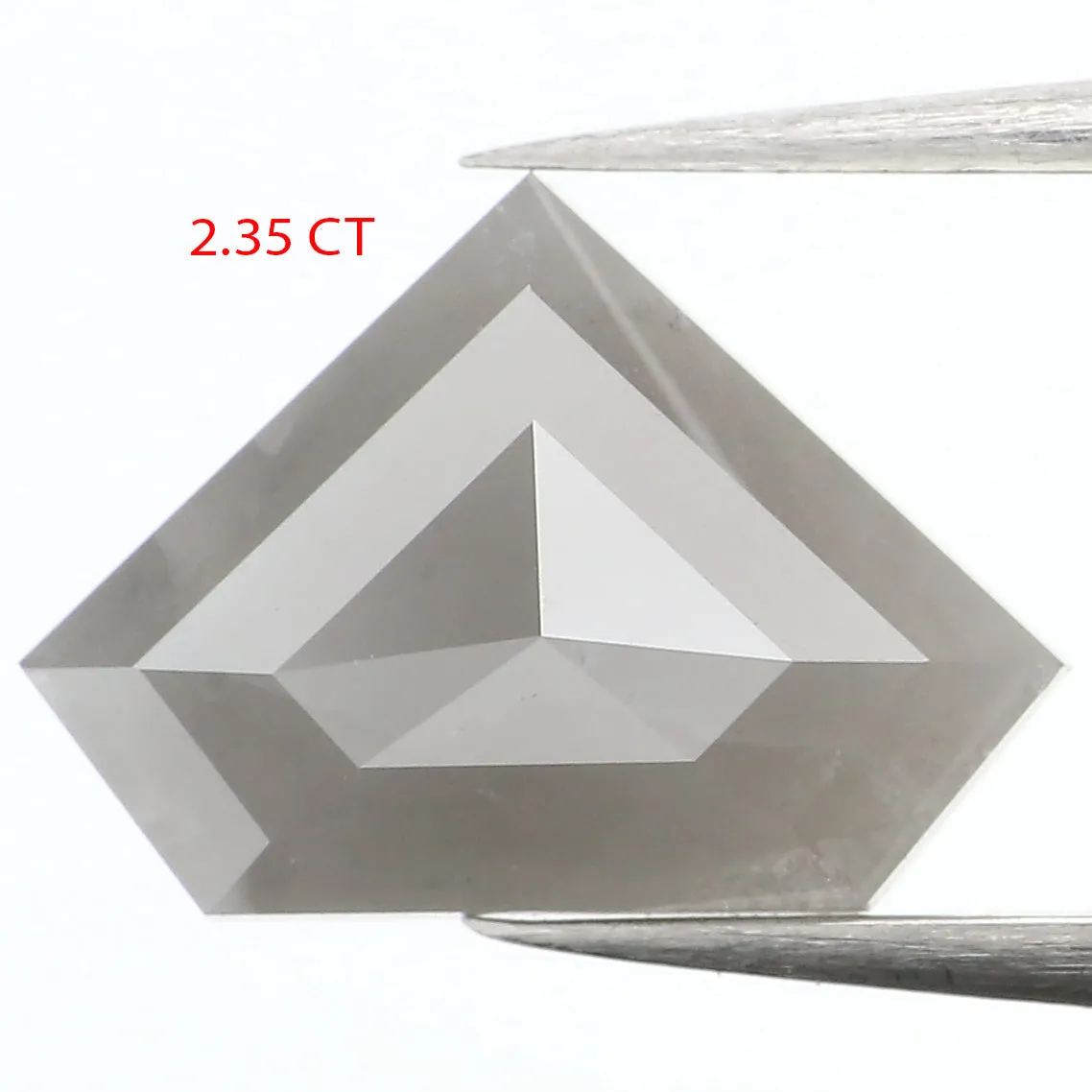 2.35 Ct Natural Loose Shield Diamond Gray Color Shield Cut Diamond 7.90 MM Natural Loose Diamond Gray Color Shield Rose Cut Diam