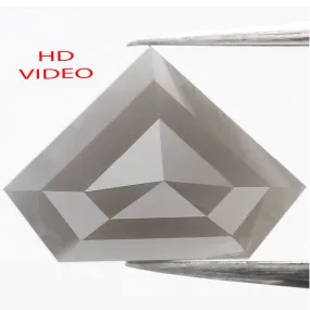 2.35 Ct Natural Loose Shield Diamond Gray Color Shield Cut Diamond 7.90 MM Natural Loose Diamond Gray Color Shield Rose Cut Diam