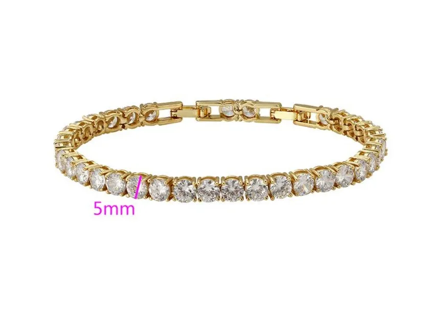 24k Yellow Gold Plated CZ Tennis Bracelet