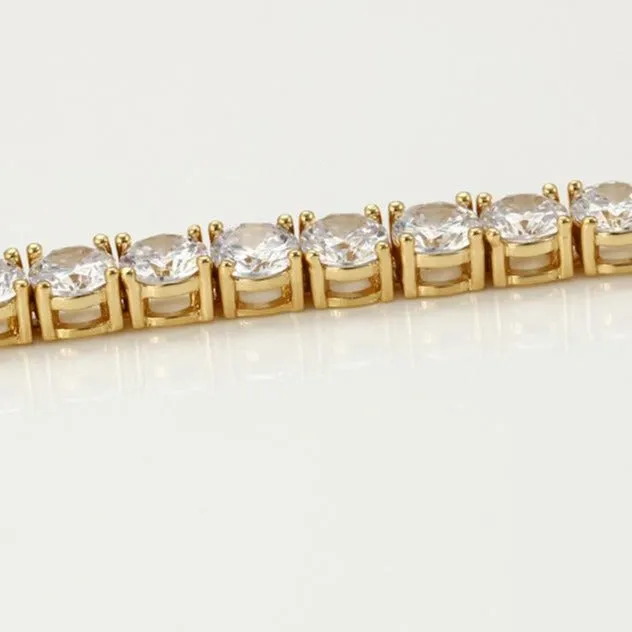 24k Yellow Gold Plated CZ Tennis Bracelet