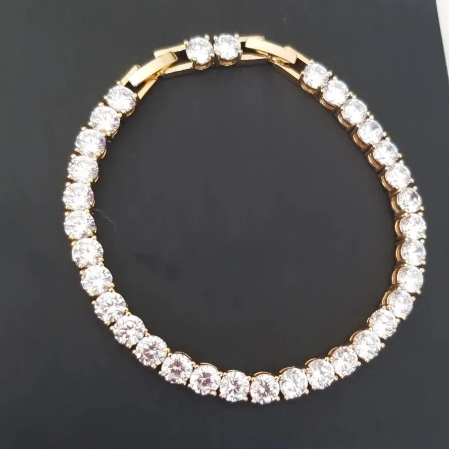 24k Yellow Gold Plated CZ Tennis Bracelet