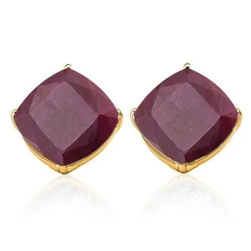 2.91 CT GENUINE RUBY 10KT SOLID GOLD EARRINGS STUD