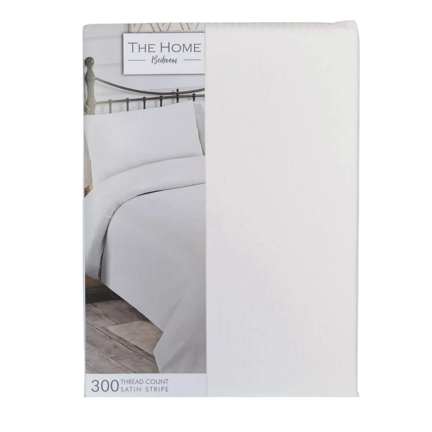 300 Thread Count Satin Stripe Duvet Set - White