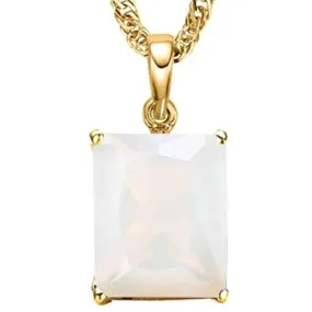 3/4 CT CREATED ETHIOPIAN OPAL 10KT SOLID GOLD PENDANT