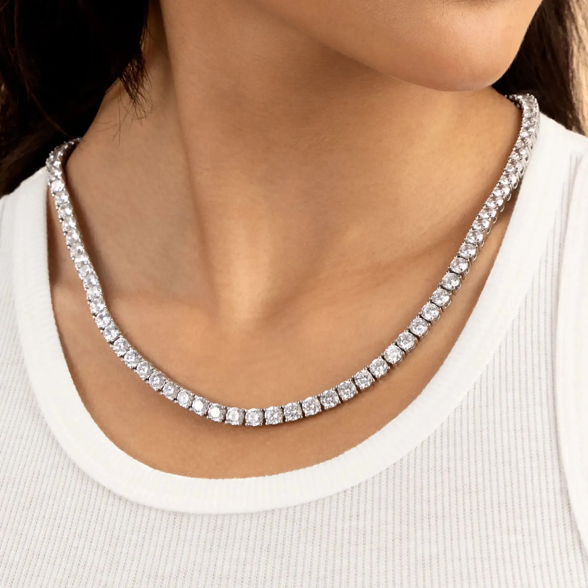 5mm Iced Tennis Chain-White Gold