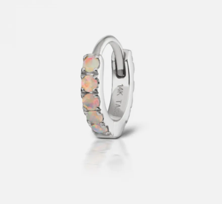 6.5mm Opal Eternity Hoop Earring