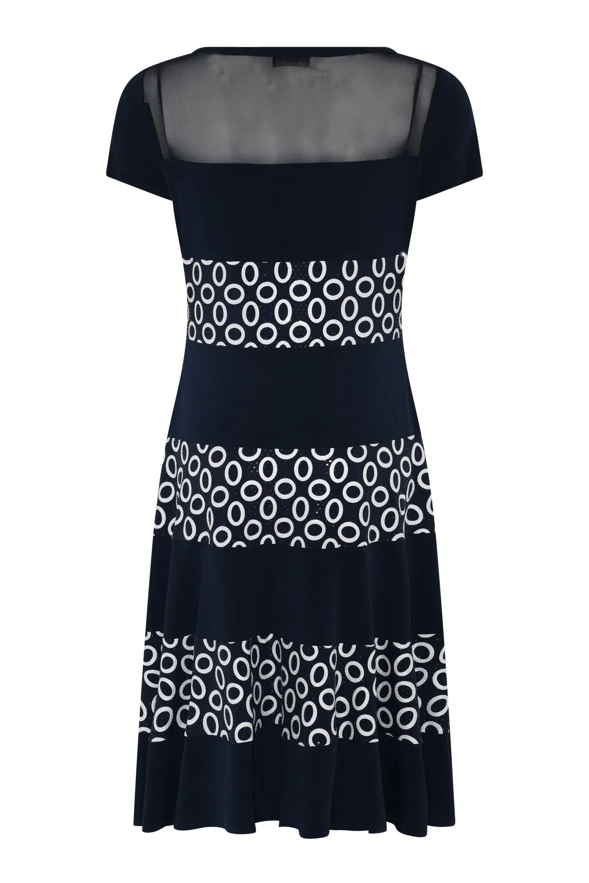 78762- Navy/Cream Dress - Tia