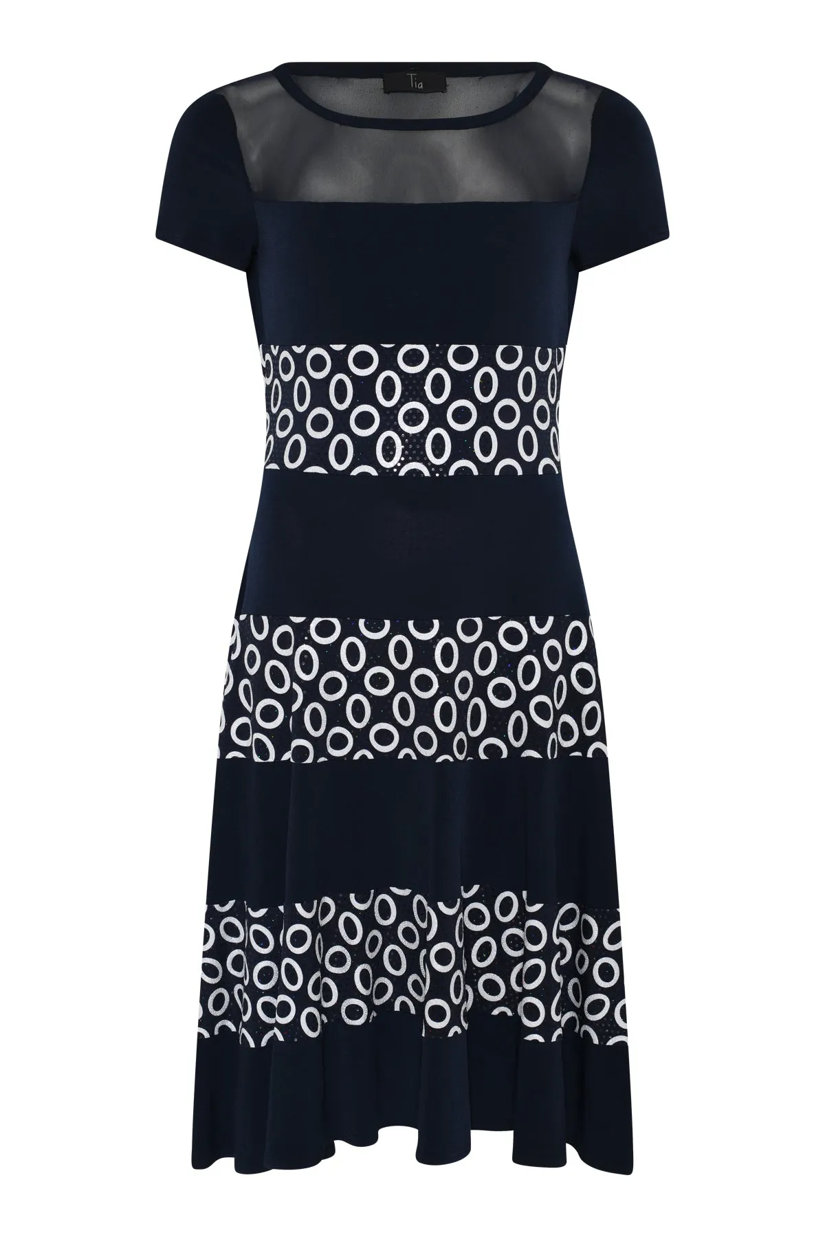 78762- Navy/Cream Dress - Tia