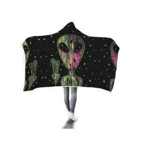 ALIEN SPACE HOODED BLANKET