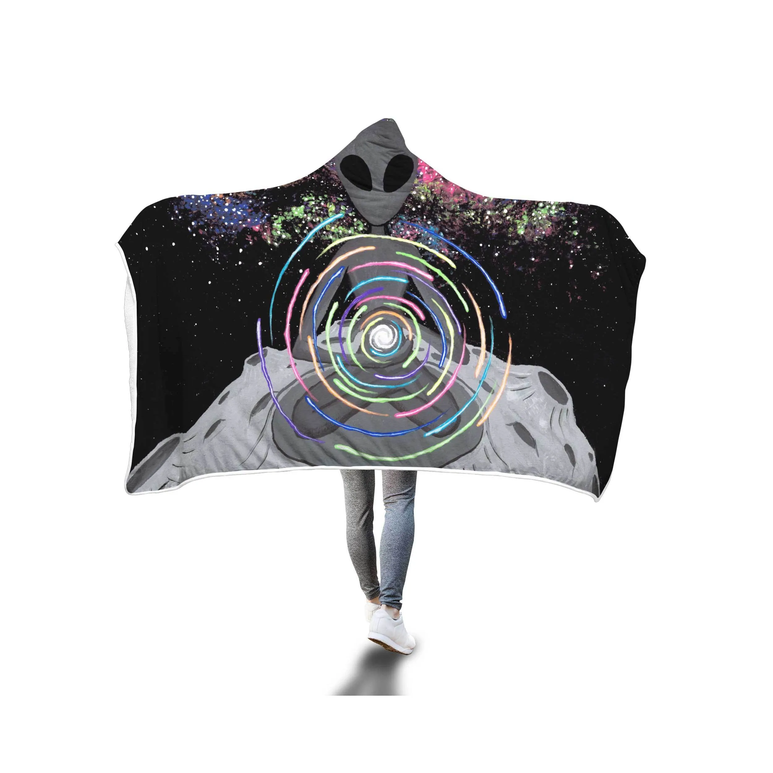 ALIEN SPACE HOODED BLANKET