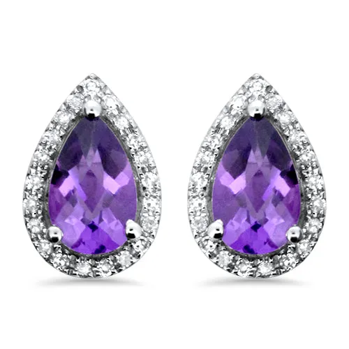 Amethyst and Diamond Earrings