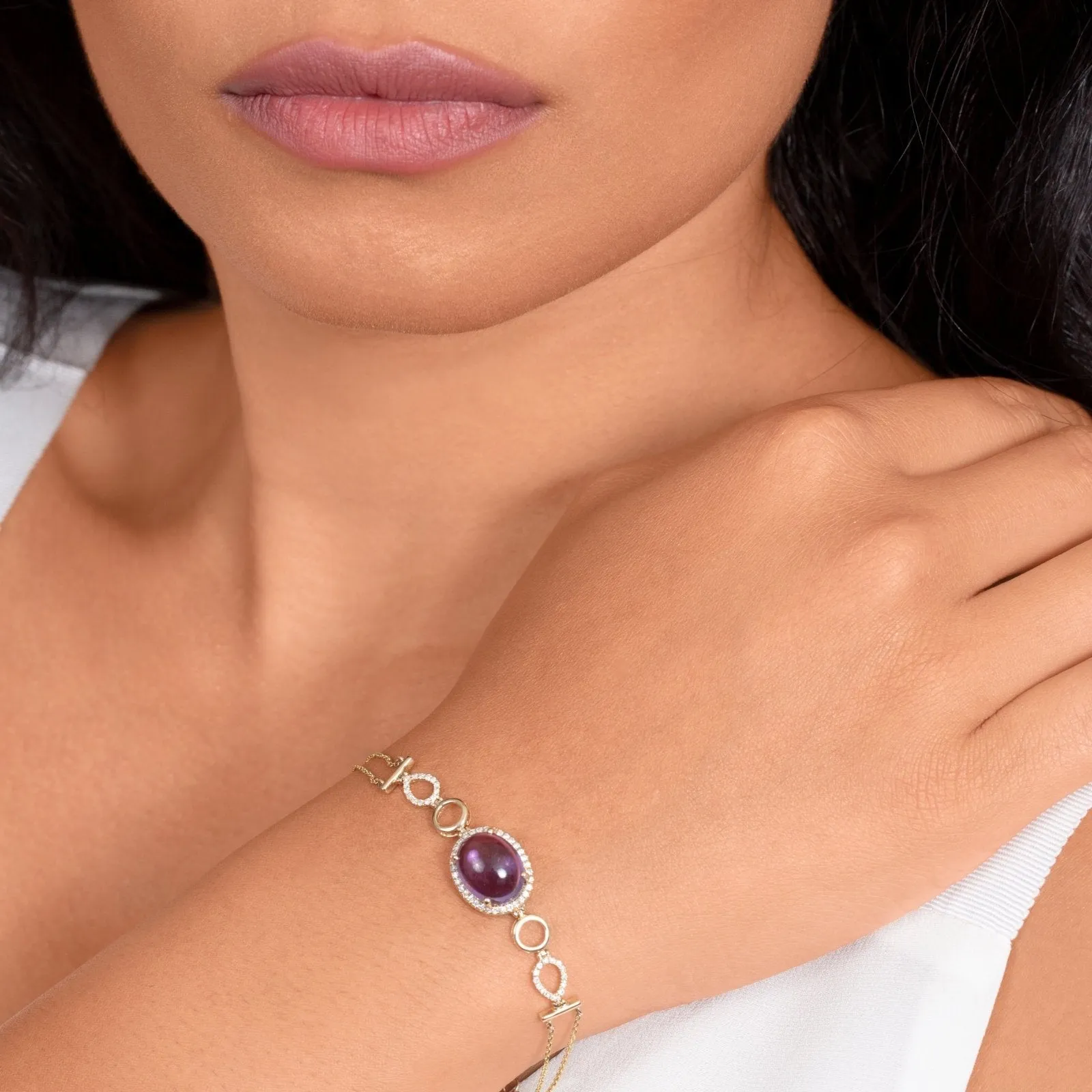 Amethyst and Diamond Infinity Heirloom Bracelet