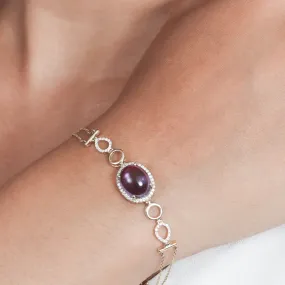 Amethyst and Diamond Infinity Heirloom Bracelet