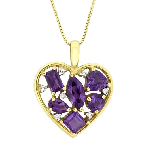 Amethyst and Diamond Pendant