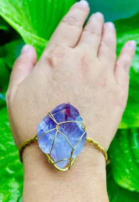 Amethyst Brass Bangle