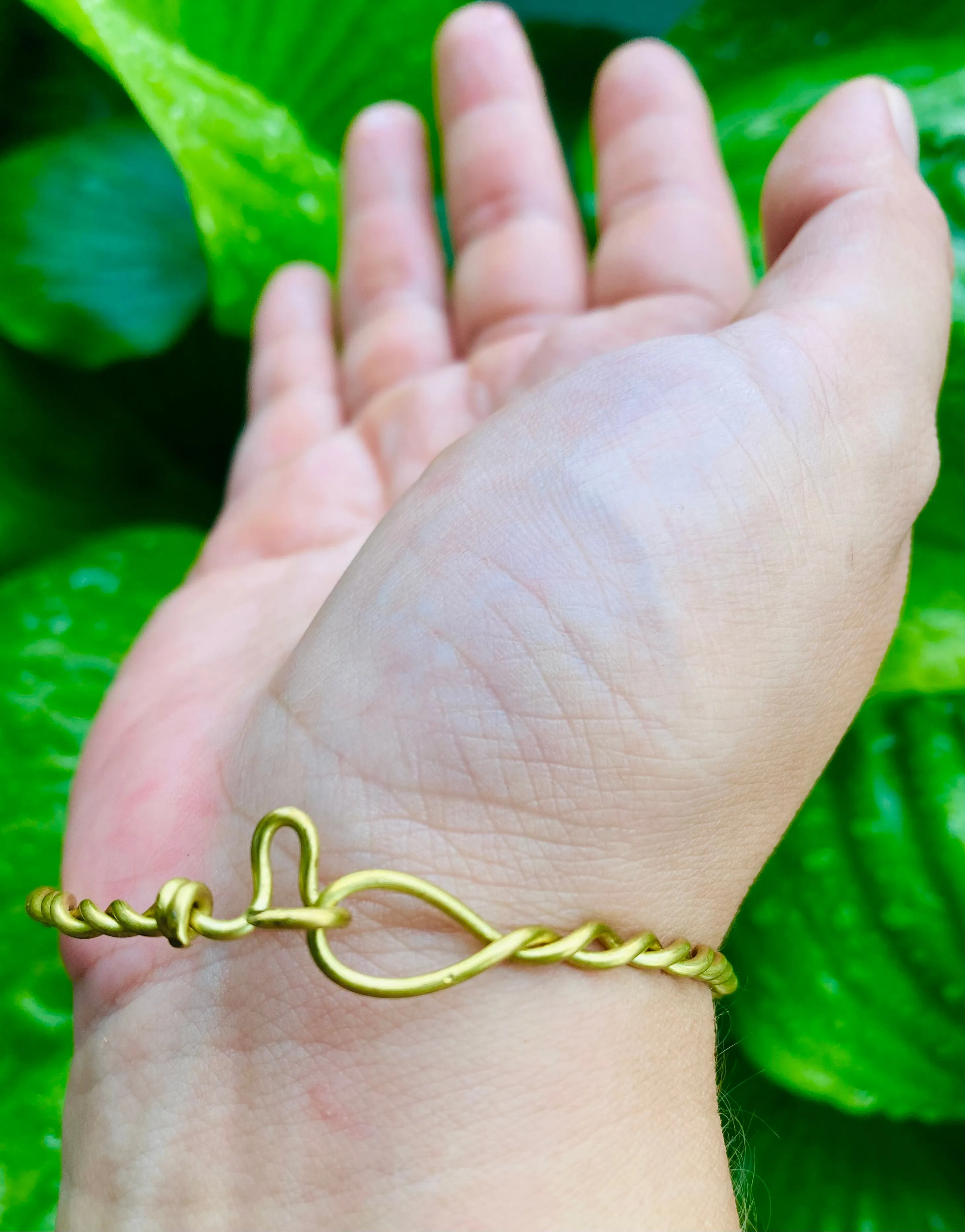 Amethyst Brass Bangle