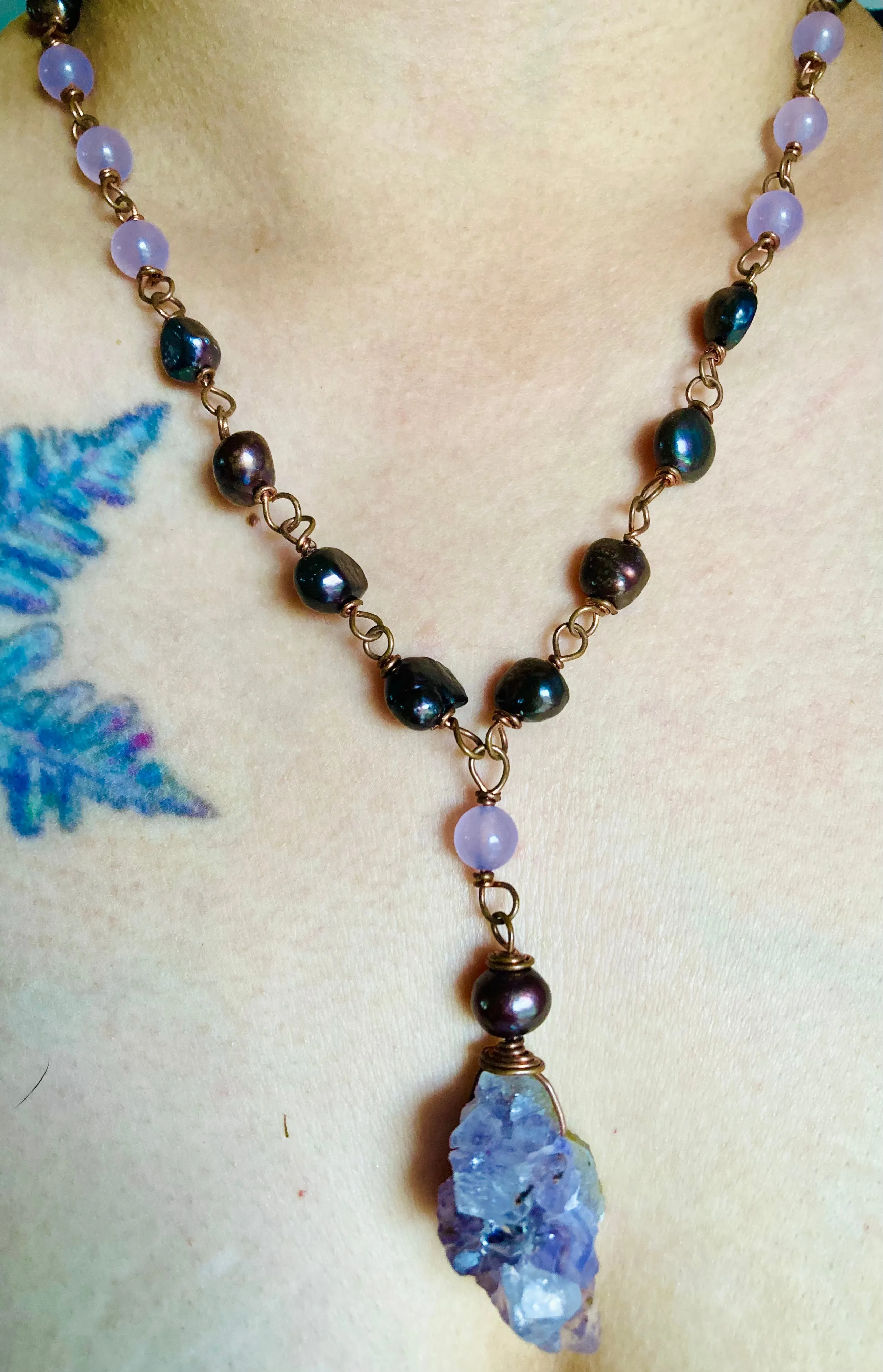 Amethyst Pearl Necklace