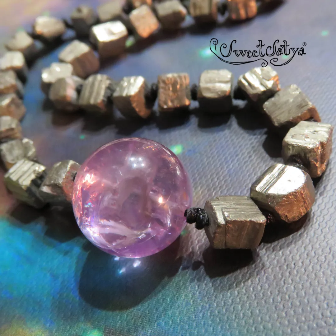 Amethyst Pyrite Mala