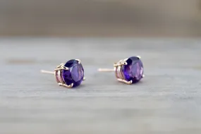 Amethyst Stud 7mm