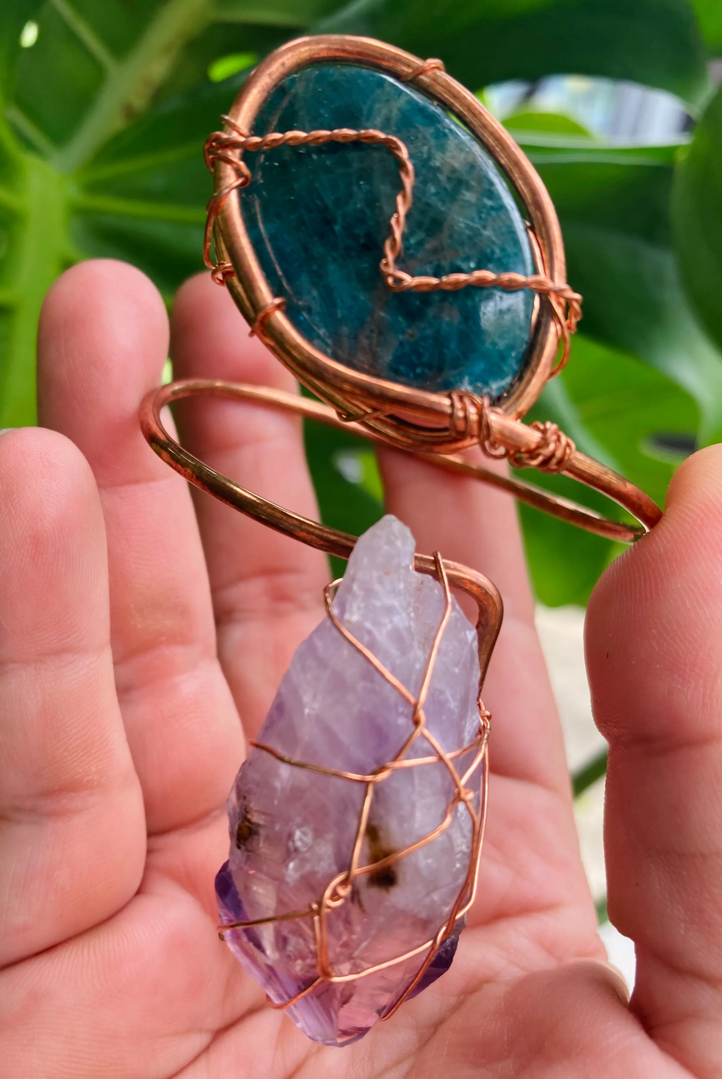 Apatite Amethyst Copper Cuff