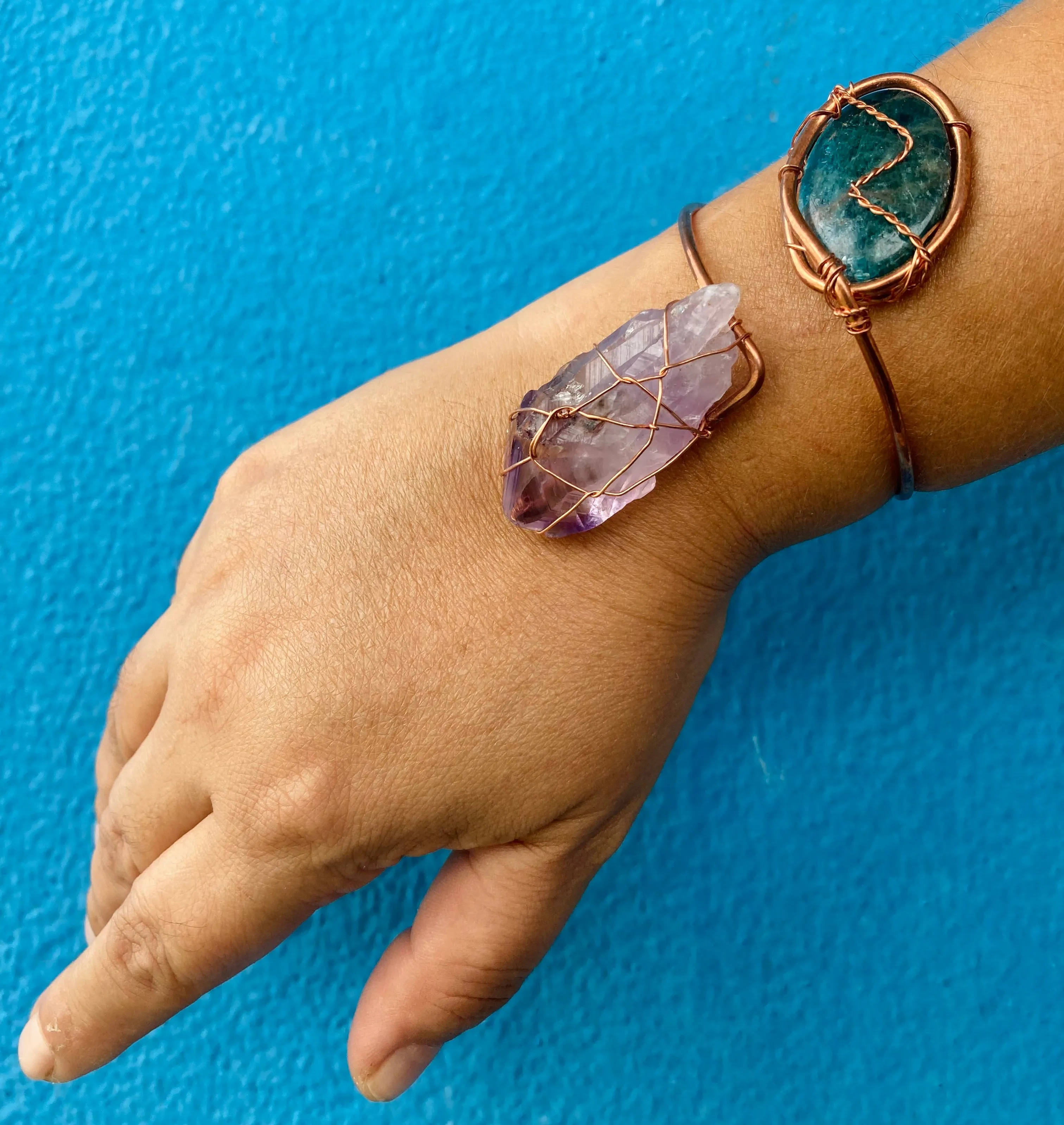 Apatite Amethyst Copper Cuff