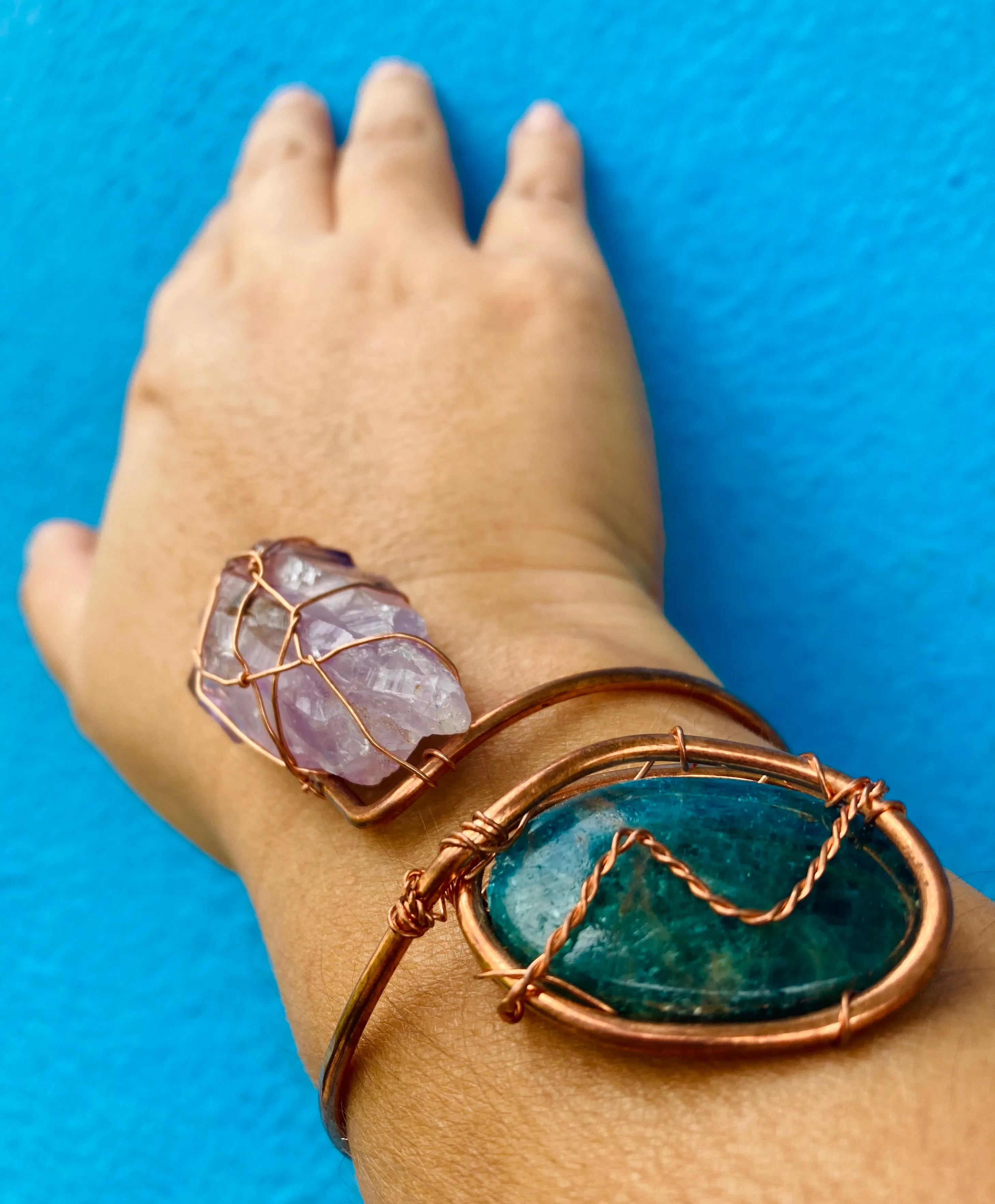 Apatite Amethyst Copper Cuff