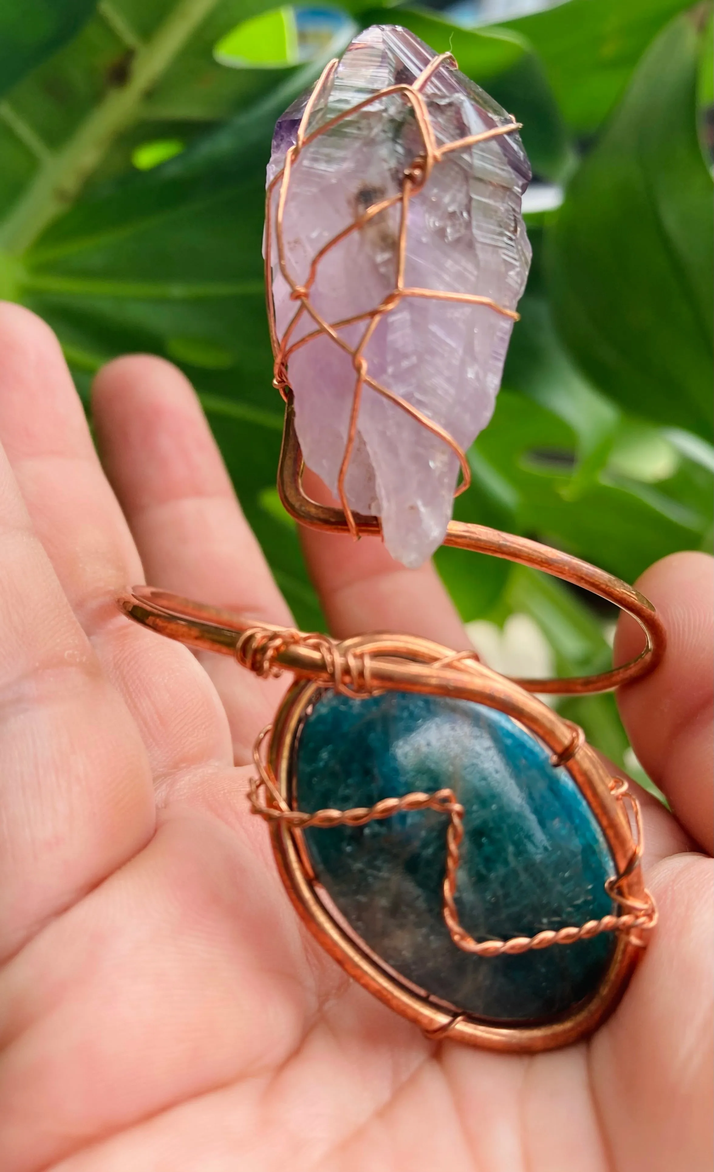 Apatite Amethyst Copper Cuff