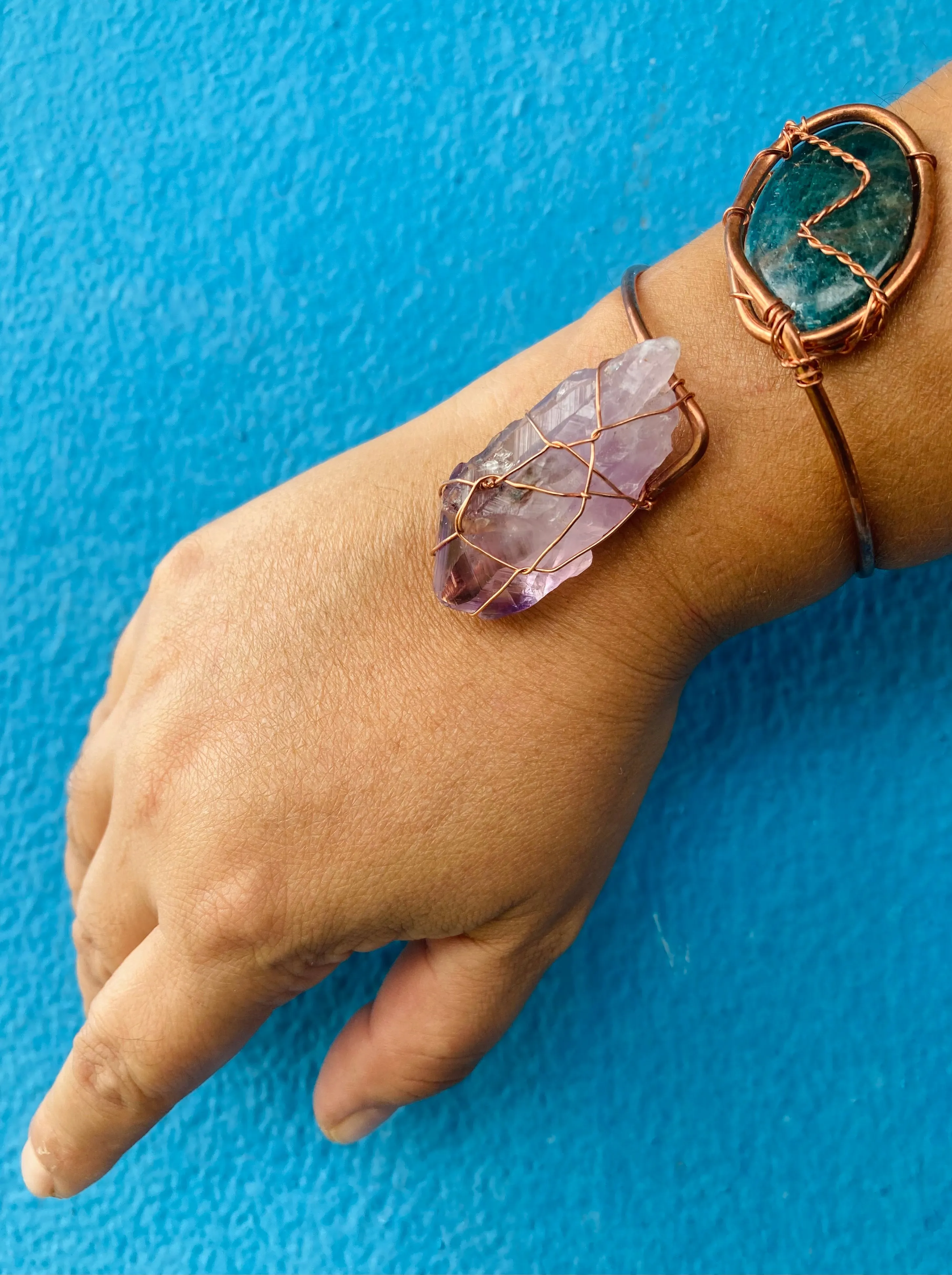 Apatite Amethyst Copper Cuff